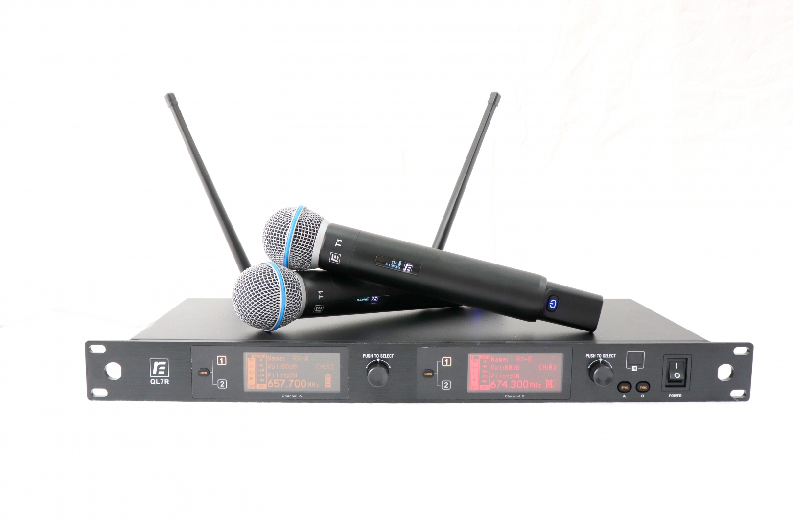 RFIntell QL7R/T1-A 651,800-683,400 МГц 2-канальная радиосистема с 2-мя ручными микрофонами в Хакасии